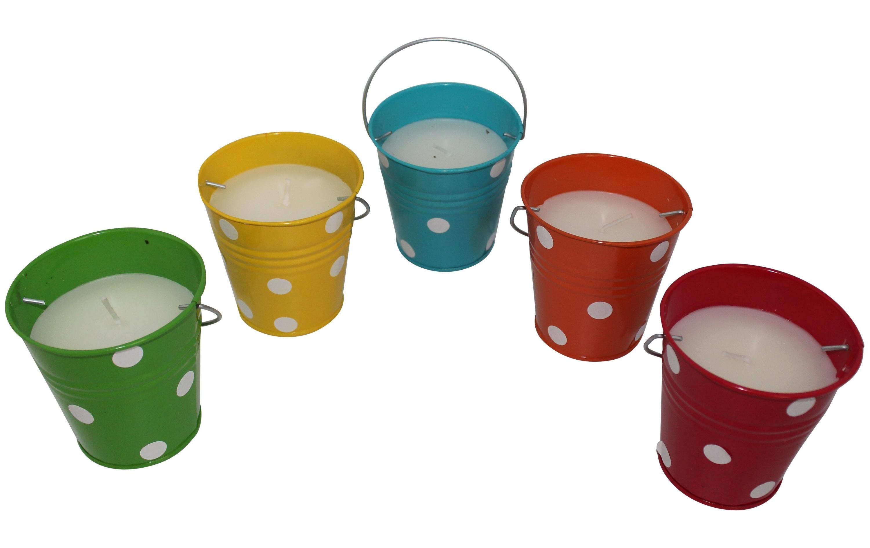 Dameco Anti-Mücken-Kerze Citronella im Eimer, 5 Stück