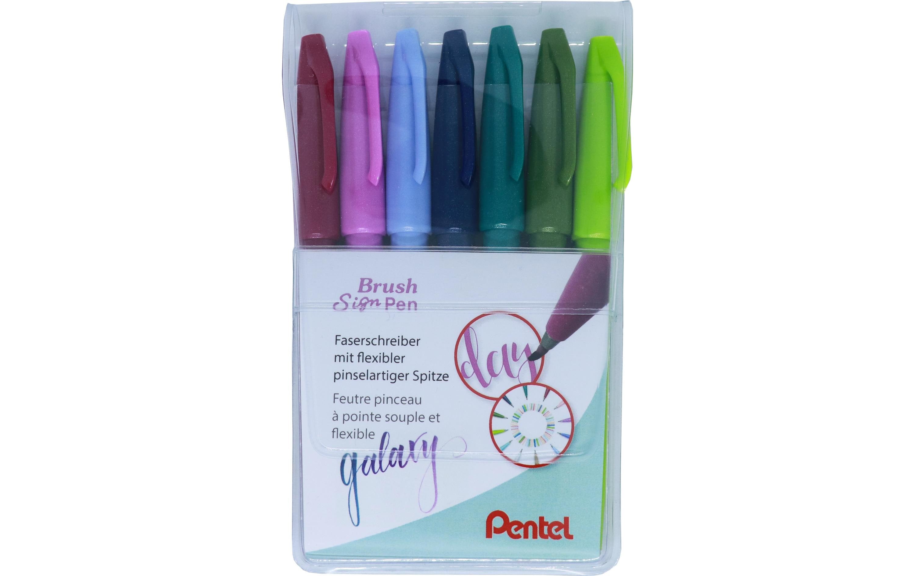 pentel Filzstift Brush Sign Pen Galaxy 7 Stück