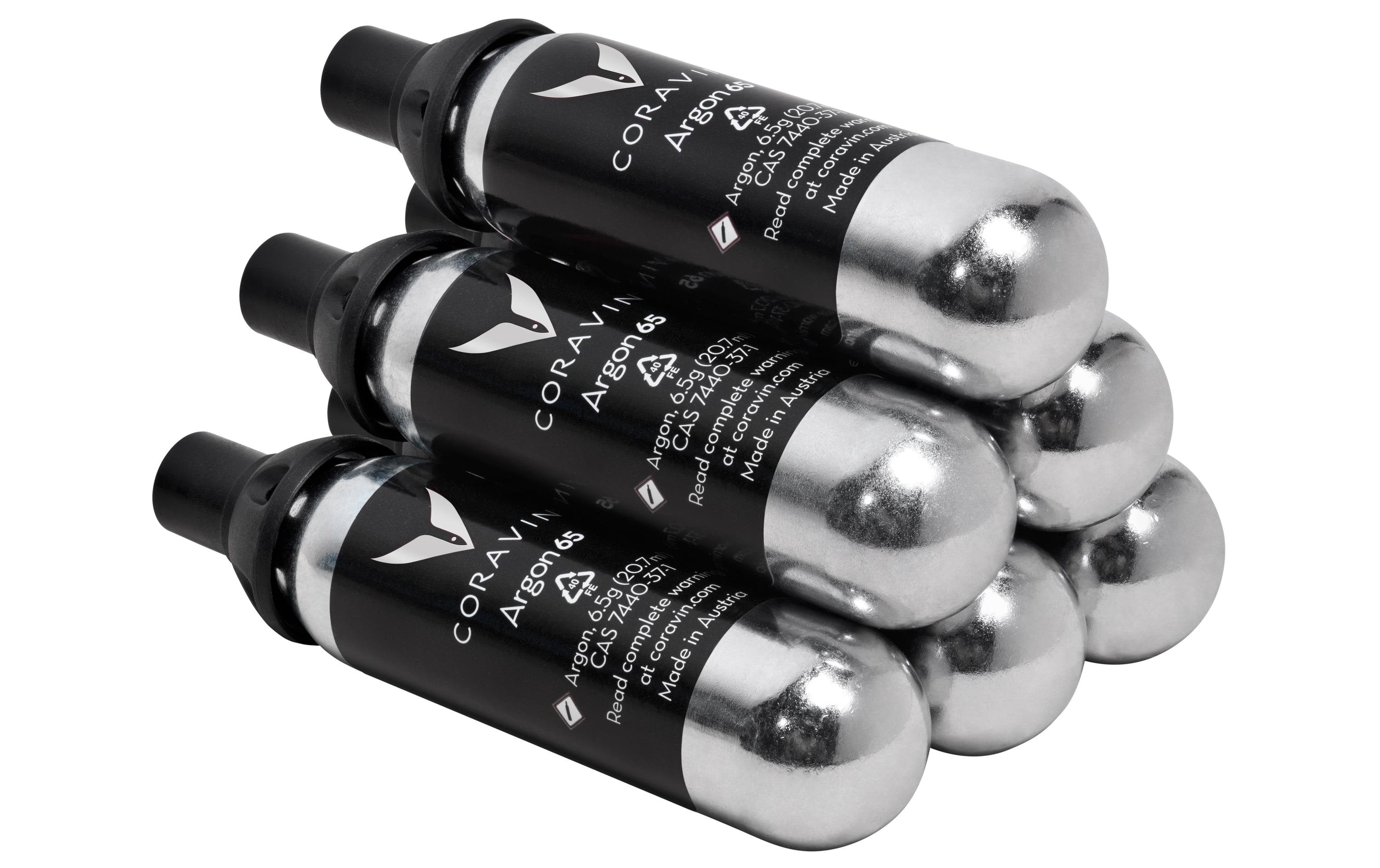 Coravin Patrone 6 Stück, Schwarz/Silber