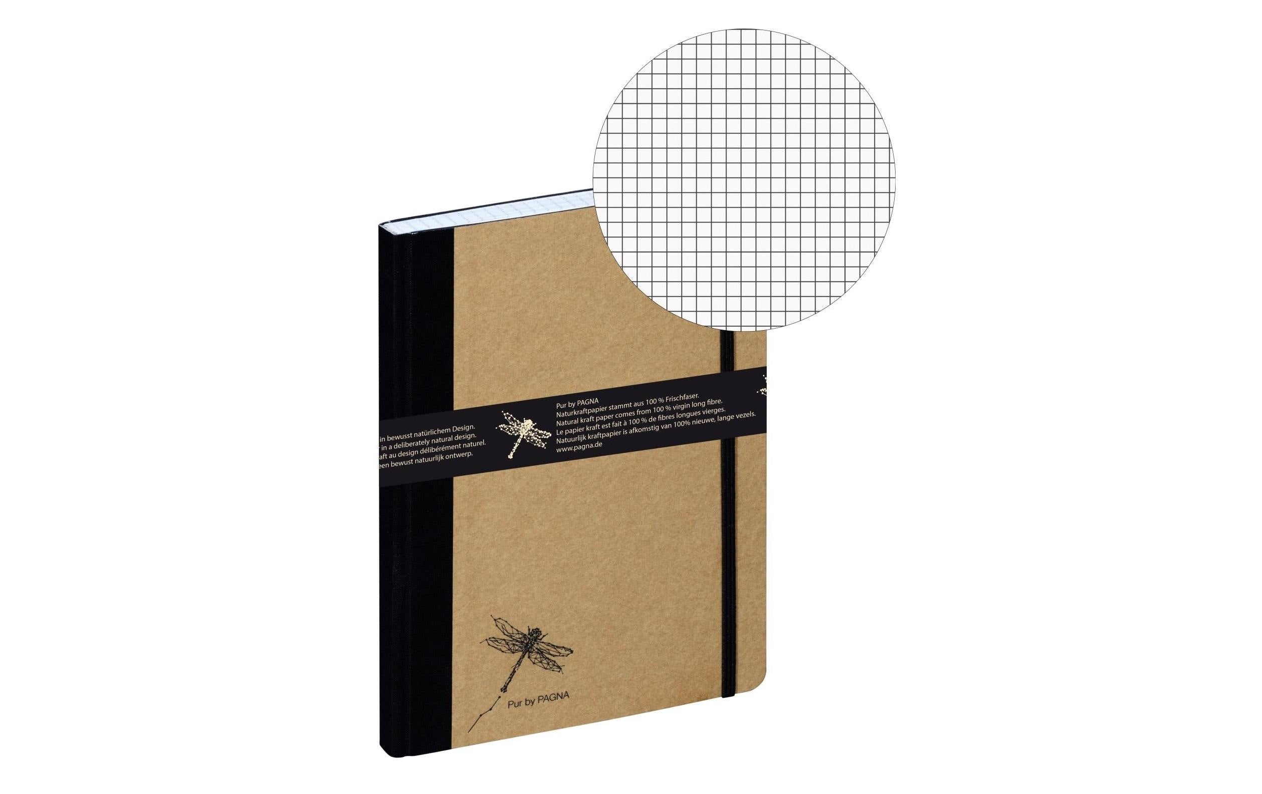 Pagna Notizbuch Pur A5, Kariert, Braun