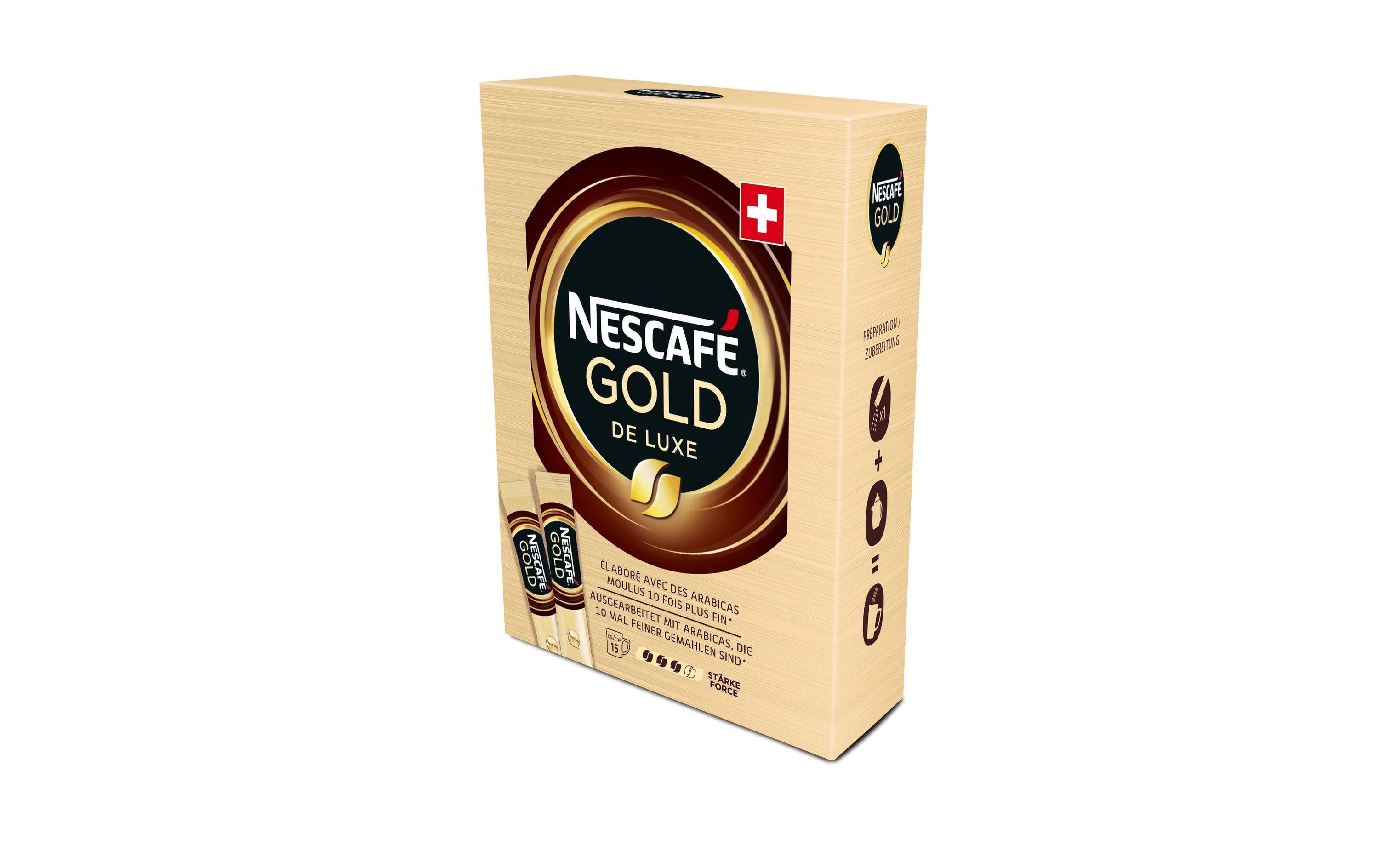 Nescafé Instant Kaffee Gold De Luxe Sticks 15 Portionen