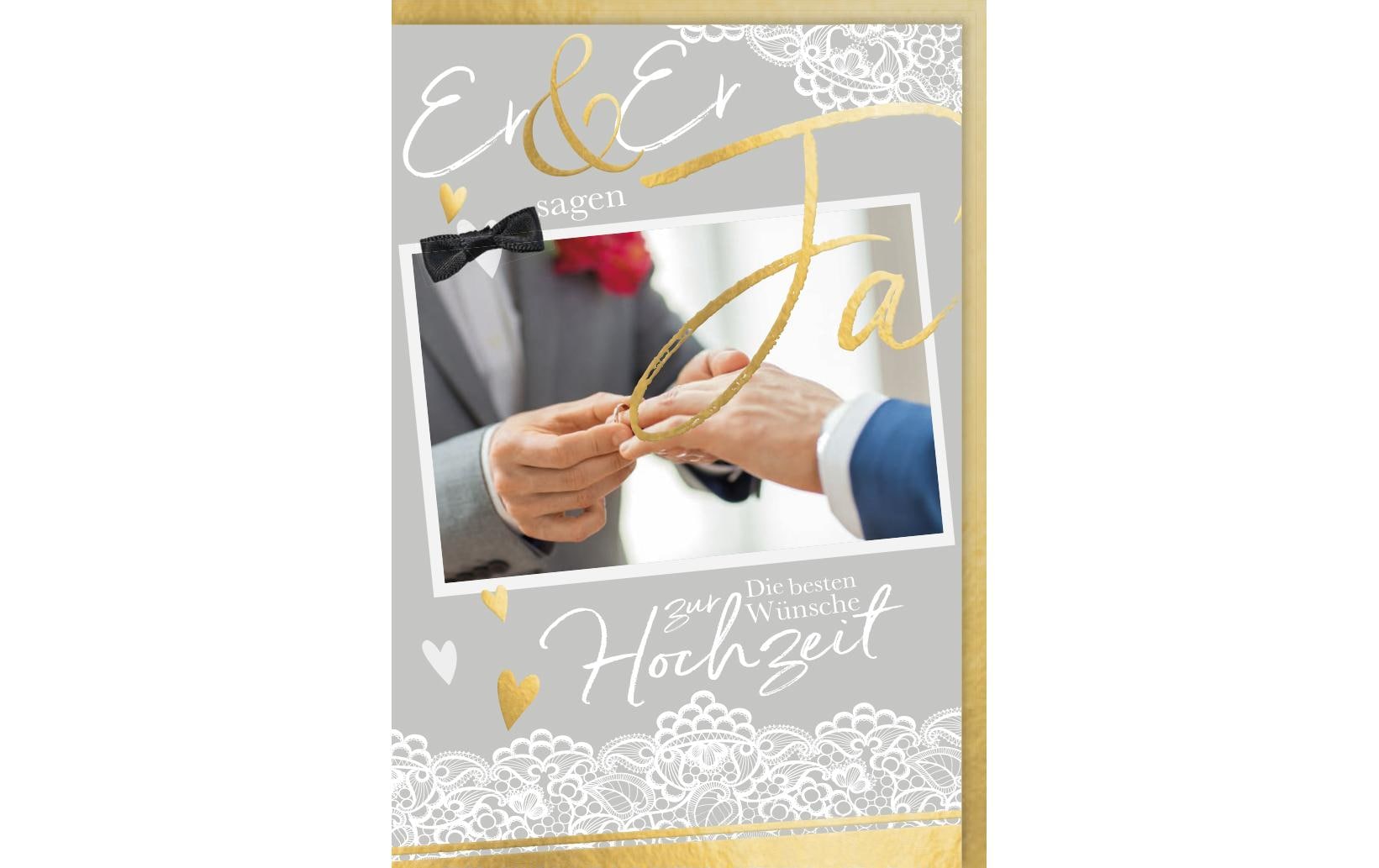 Braun + Company Hochzeitskarte Er & Er 11.5 x 17 cm