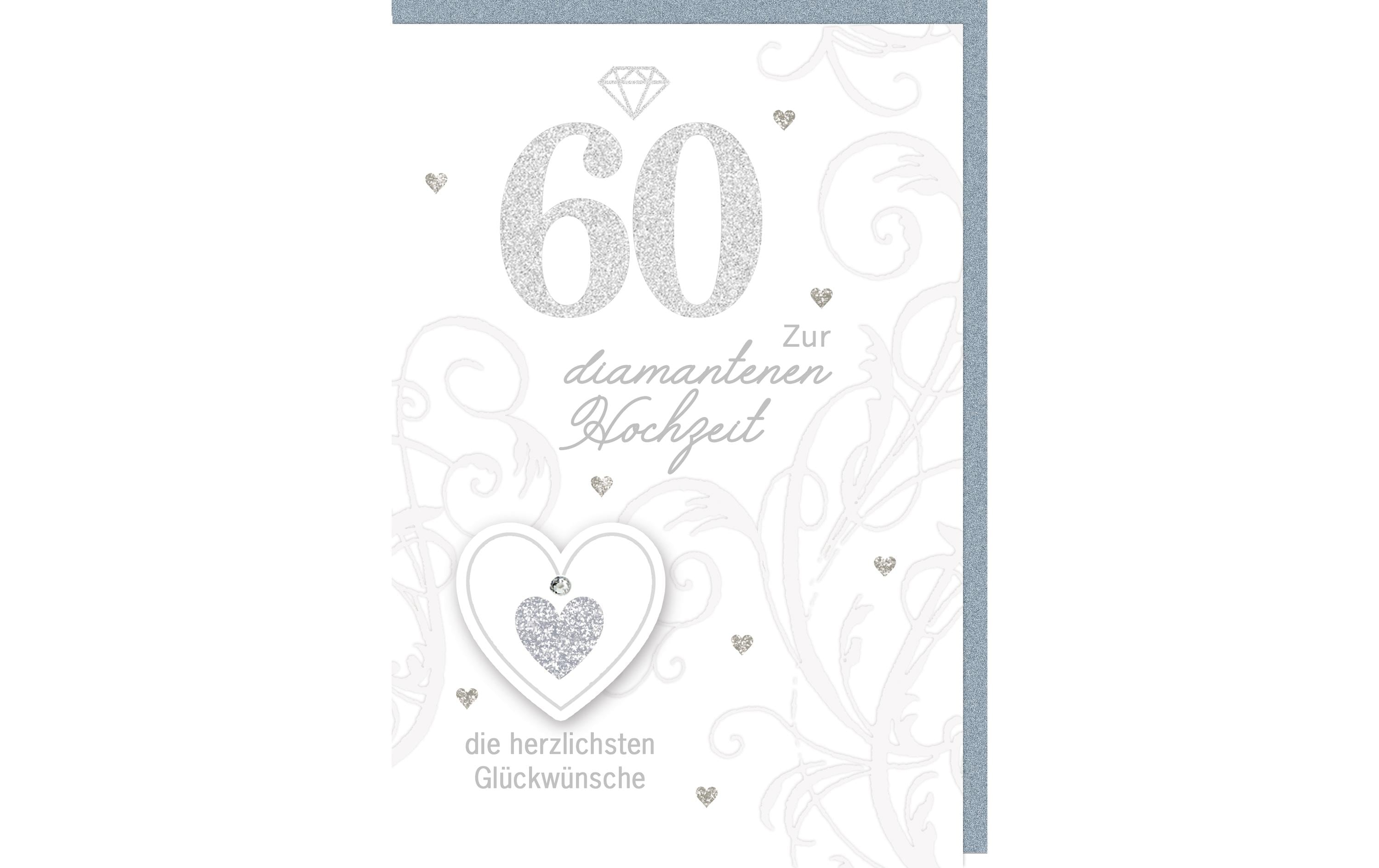 Braun + Company Glückwunschkarte Hochzeitstag 60 11.5 x 17 cm
