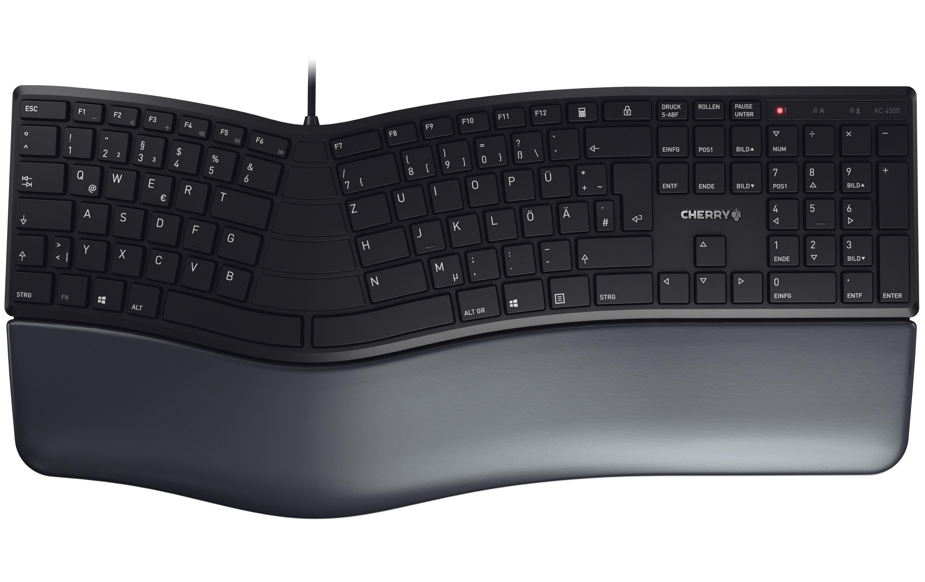 Cherry Tastatur KC 4500 ERGO DE-Layout Schwarz