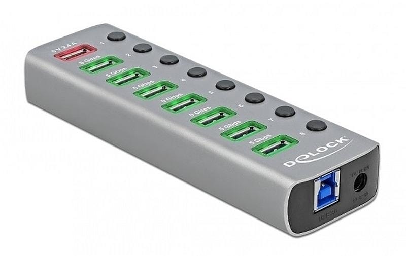 Delock USB-Hub 63264 USB 3.0 - 7x USB-A / 2x Ladeanschluss