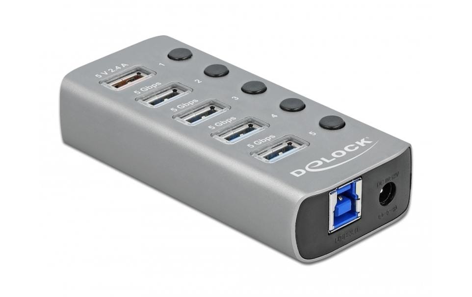 Delock USB-Hub 63262 USB 3.0 - 4x USB-A / 1x Ladeanschluss