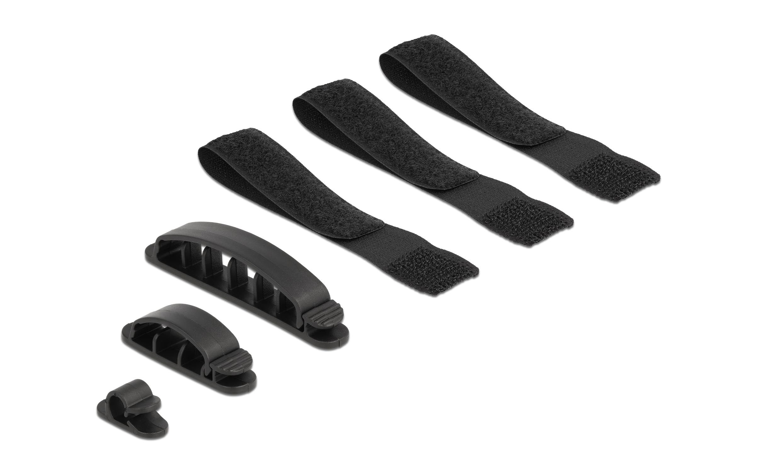 Delock Kabelhalter und Klettband Set 6 Stück