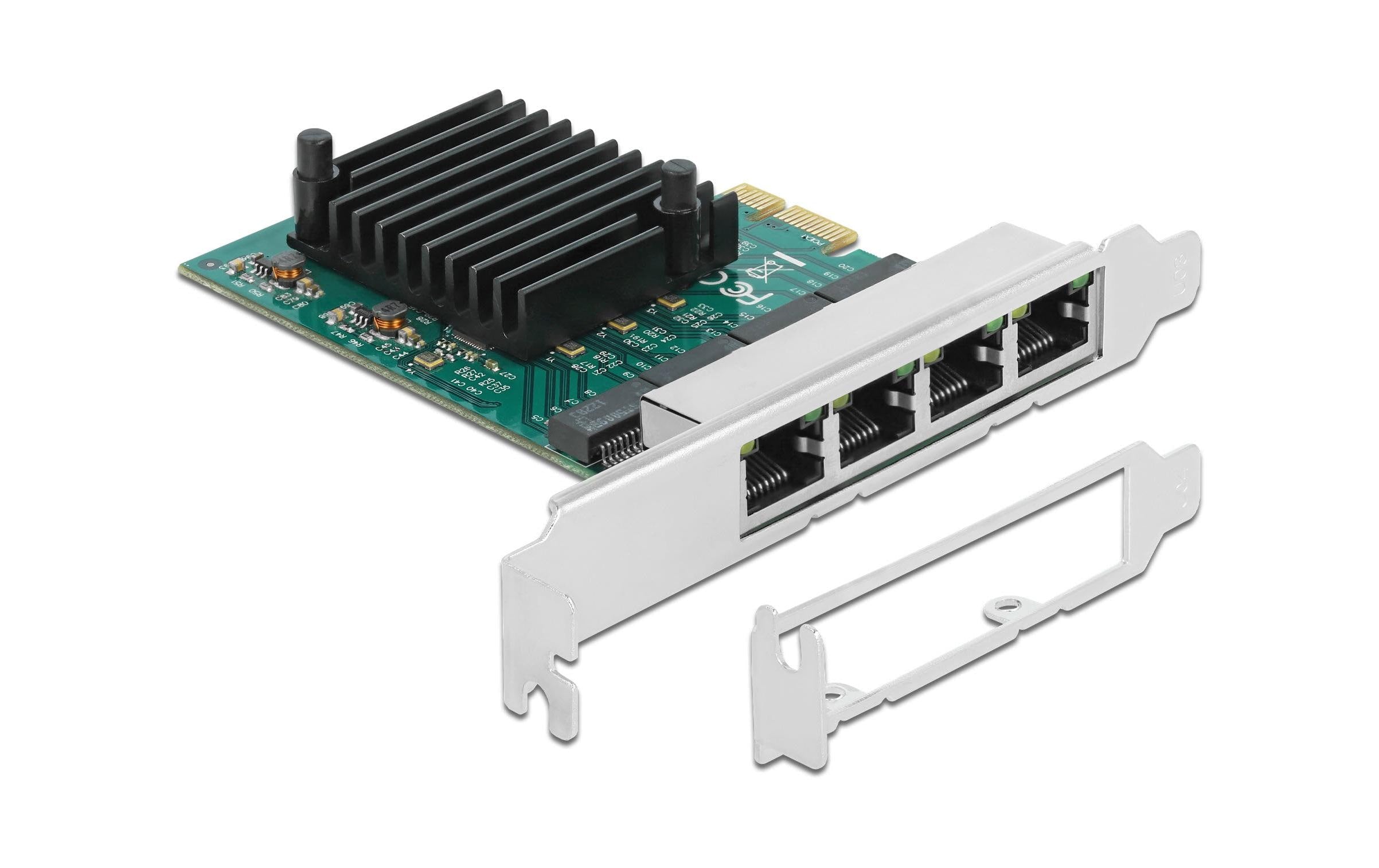 Delock Netzwerkkarte 4x 1Gbps, RTL8111 PCI-Express x1
