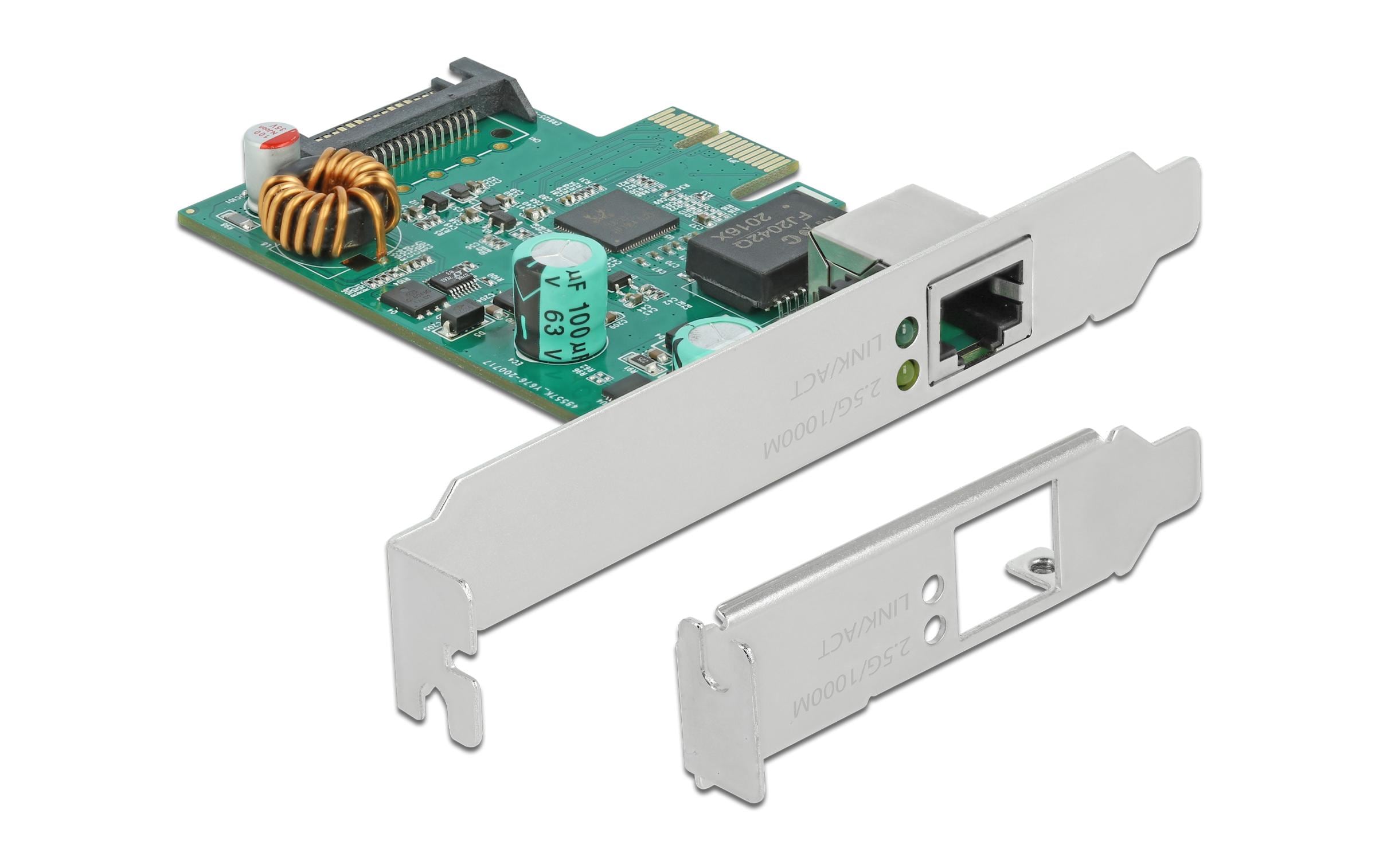 Delock Netzwerkkarte 1x 2.5Gbps LAN, PoE+, RTL8125 PCI-Express x1