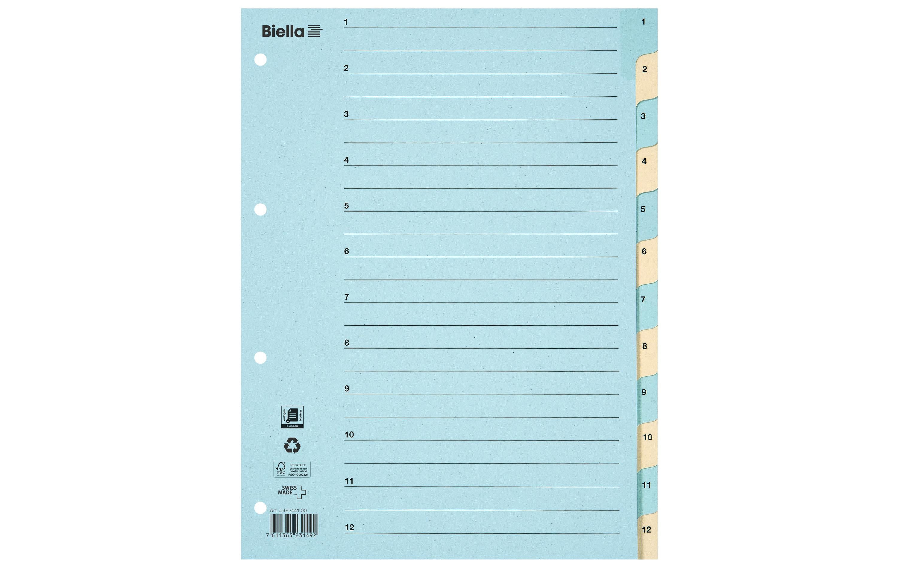 Biella Register A4 1 - 12 Karton