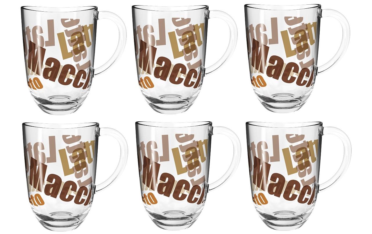 Leonardo Latte Macchiato Tasse Napoli mit Text 380 ml,  Transparent