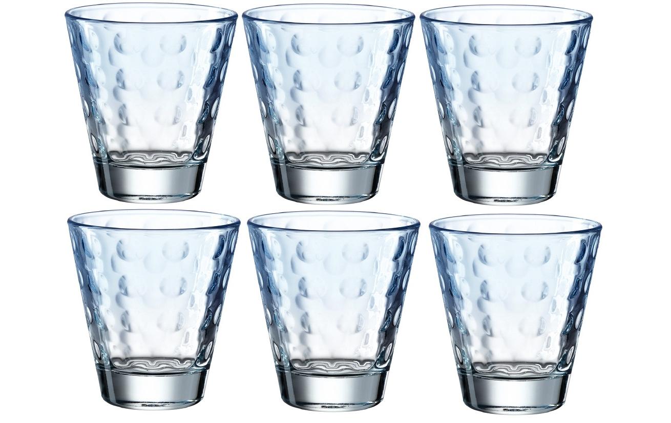 Leonardo Trinkglas Optic Pastell 215 ml, 6 Stück, Blau