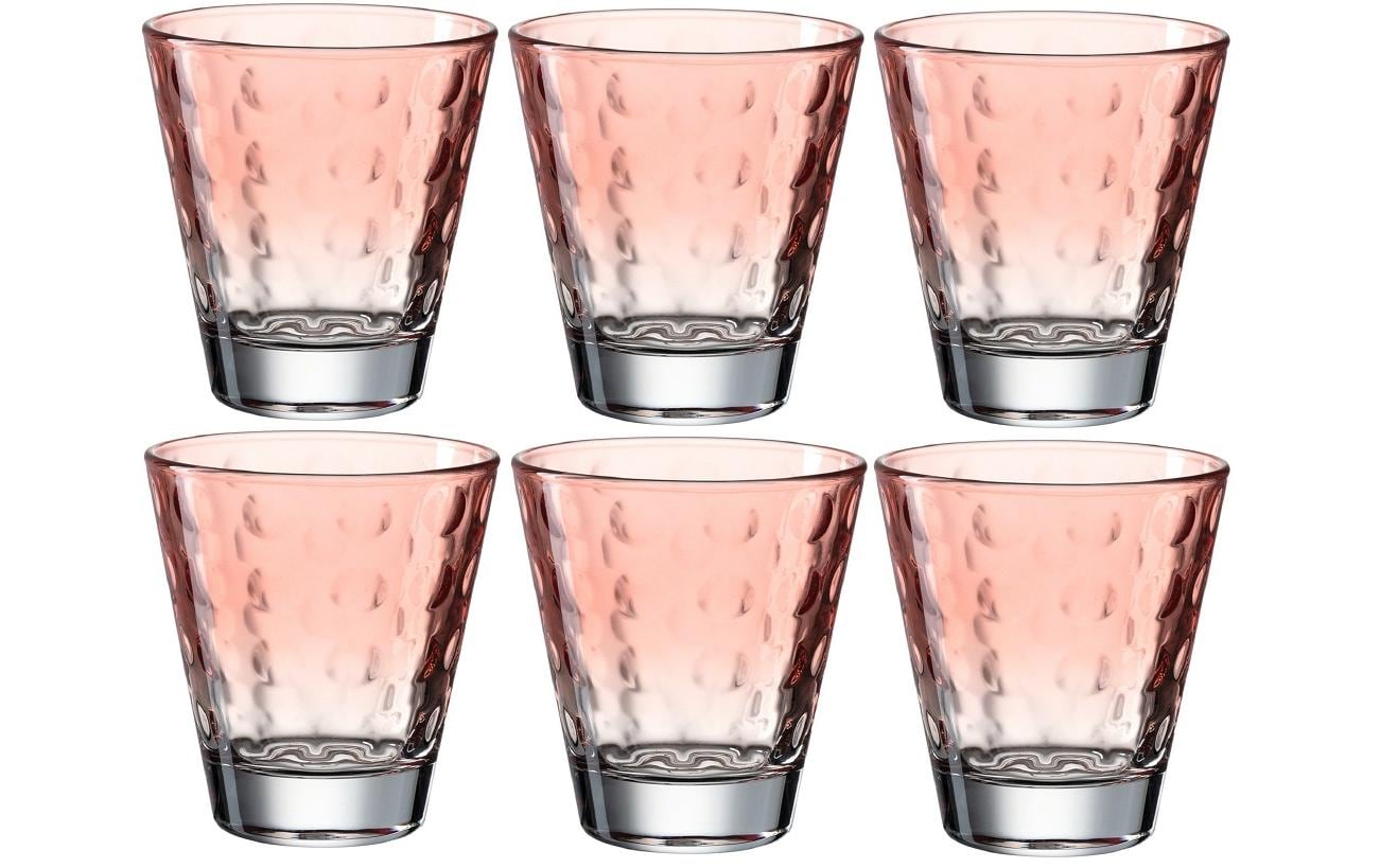 Leonardo Trinkglas Optic Pastell 215 ml, 6 Stück, Rot