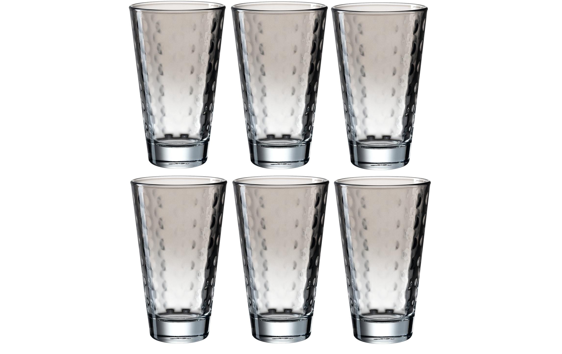 Leonardo Trinkglas Optic Pastell 300 ml, 6 Stück, Grau