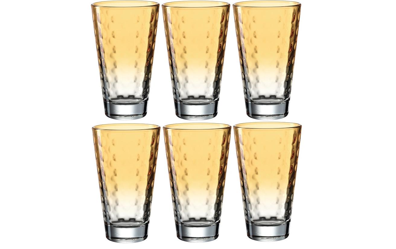 Leonardo Trinkglas Optic Pastell 300 ml, 6 Stück, Orange