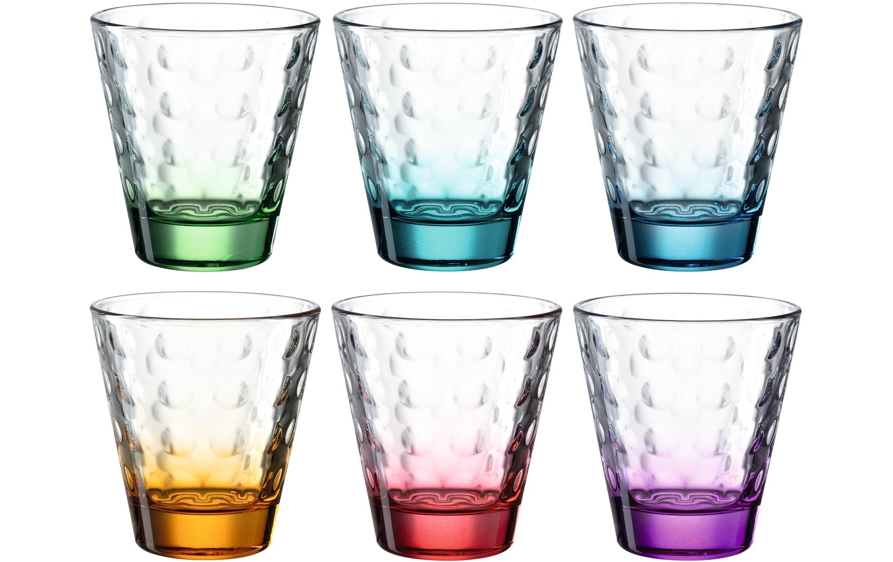 Leonardo Trinkglas Optic 215 ml, 6 Stück, Mehrfarbig