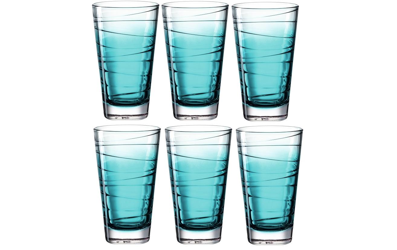 Leonardo Trinkglas Vario Struttura 280 ml, 6 Stück, Türkis