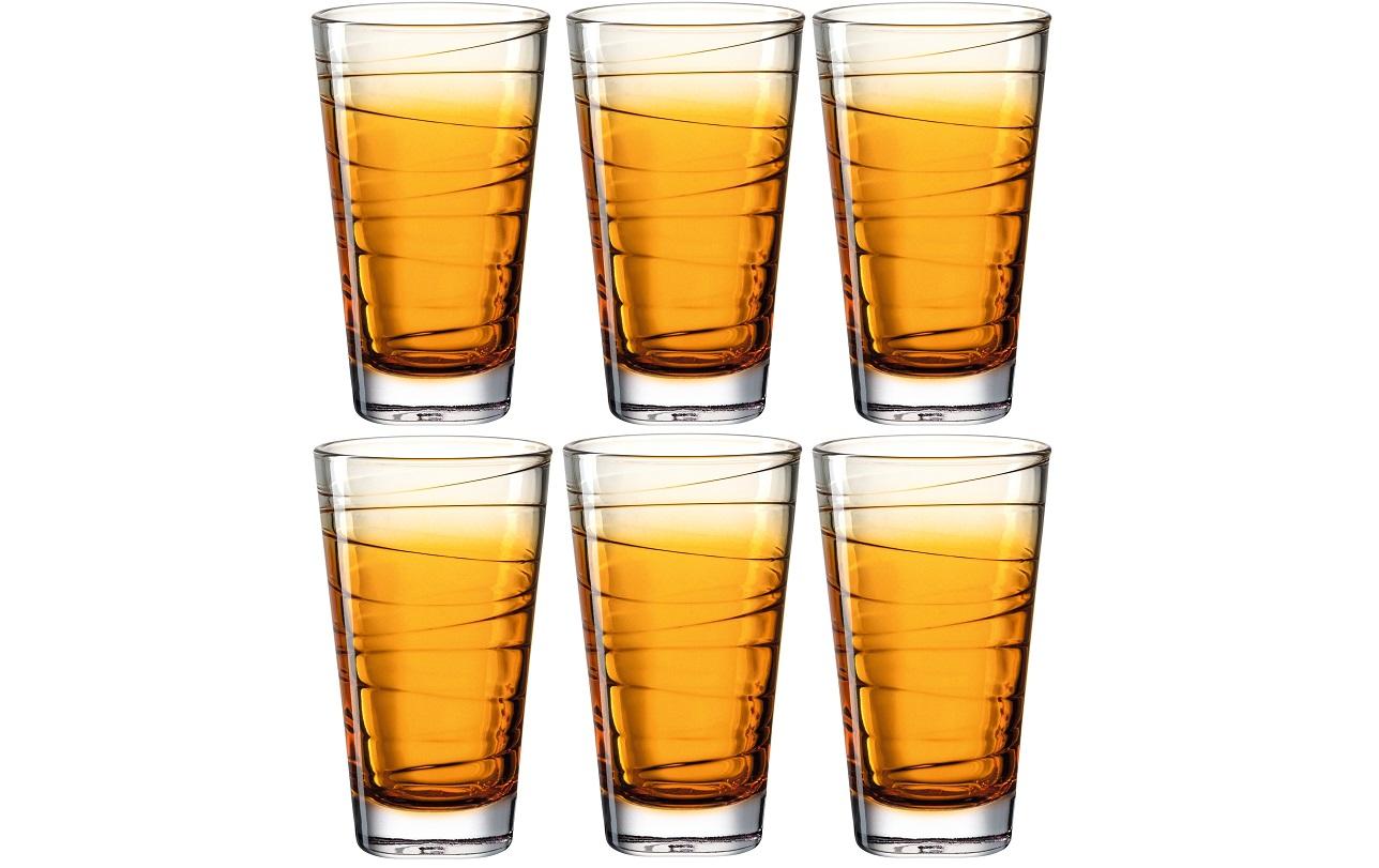 Leonardo Trinkglas Vario Struttura 280 ml, 6 Stück, Orange