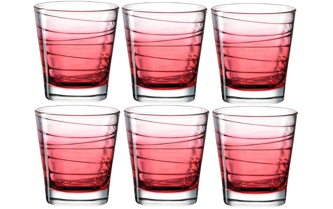 Leonardo Trinkglas Vario Struttura 250 ml, 6 Stück, Rot
