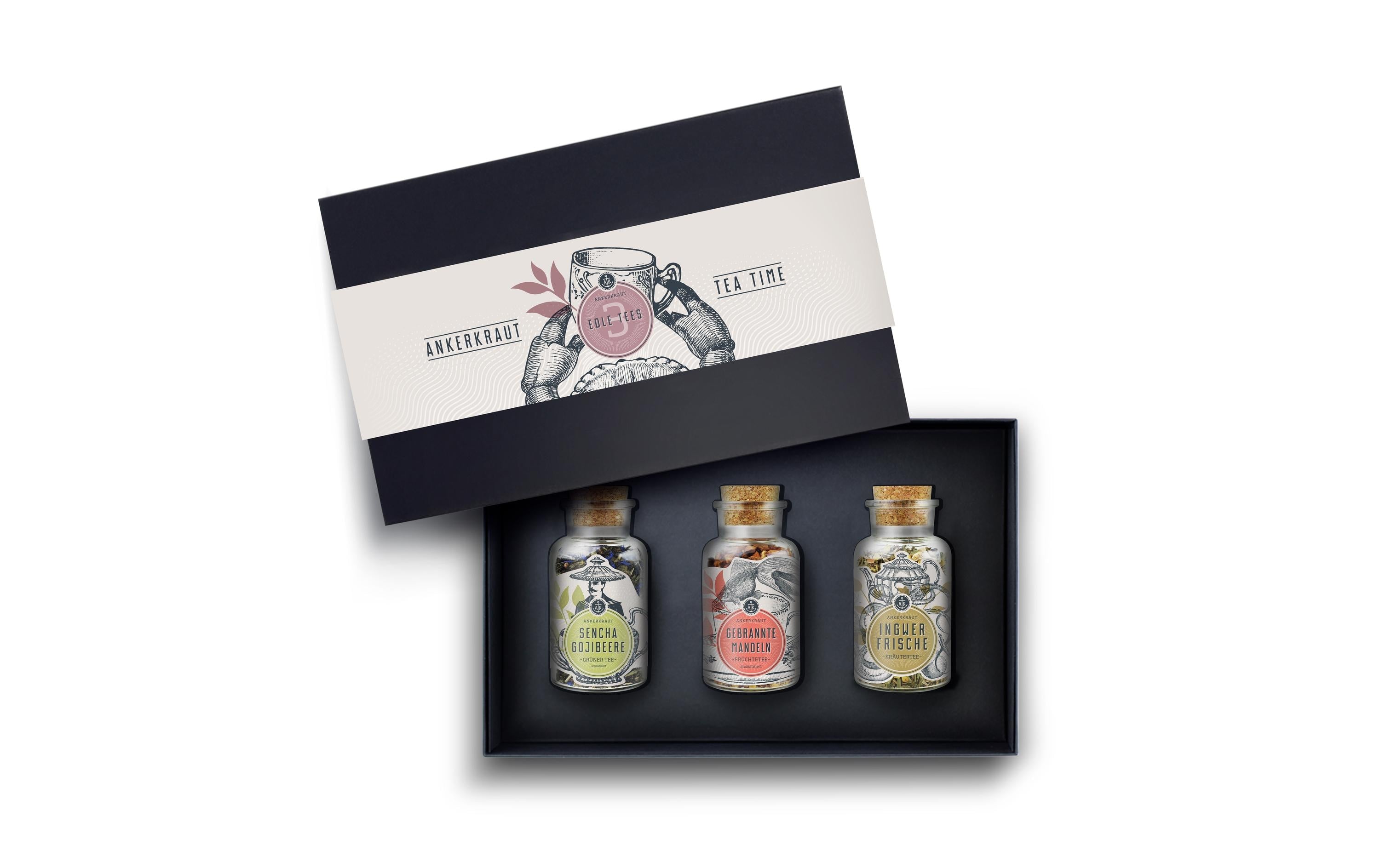 Ankerkraut Tee «Tea Time» 3 Korkengläser