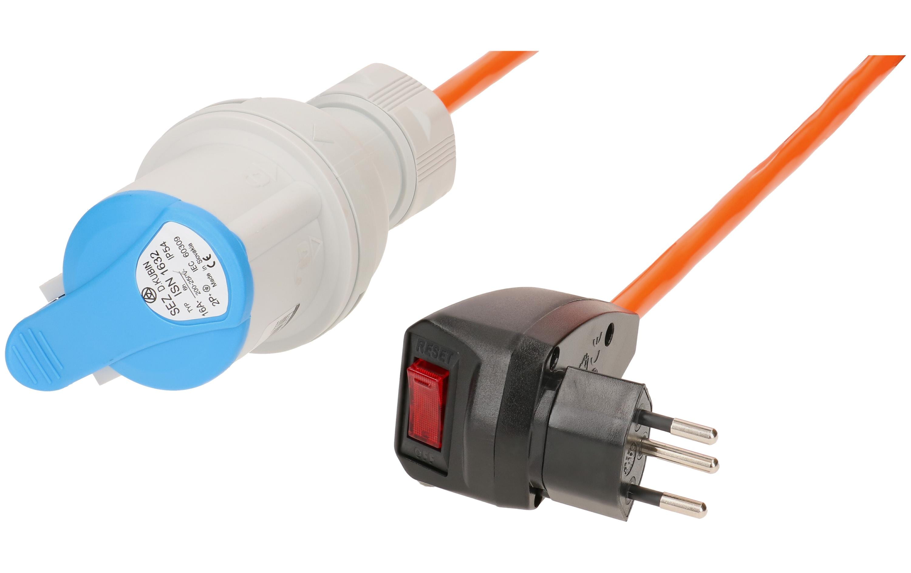 maxCAMP Adapterkabel T12/CEE16, 15m mit Überstromschutz