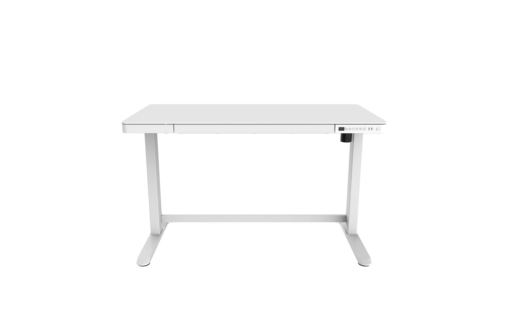Contini ET118, 120 x 60 cm, mit Tischplatte Glas, Weiss
