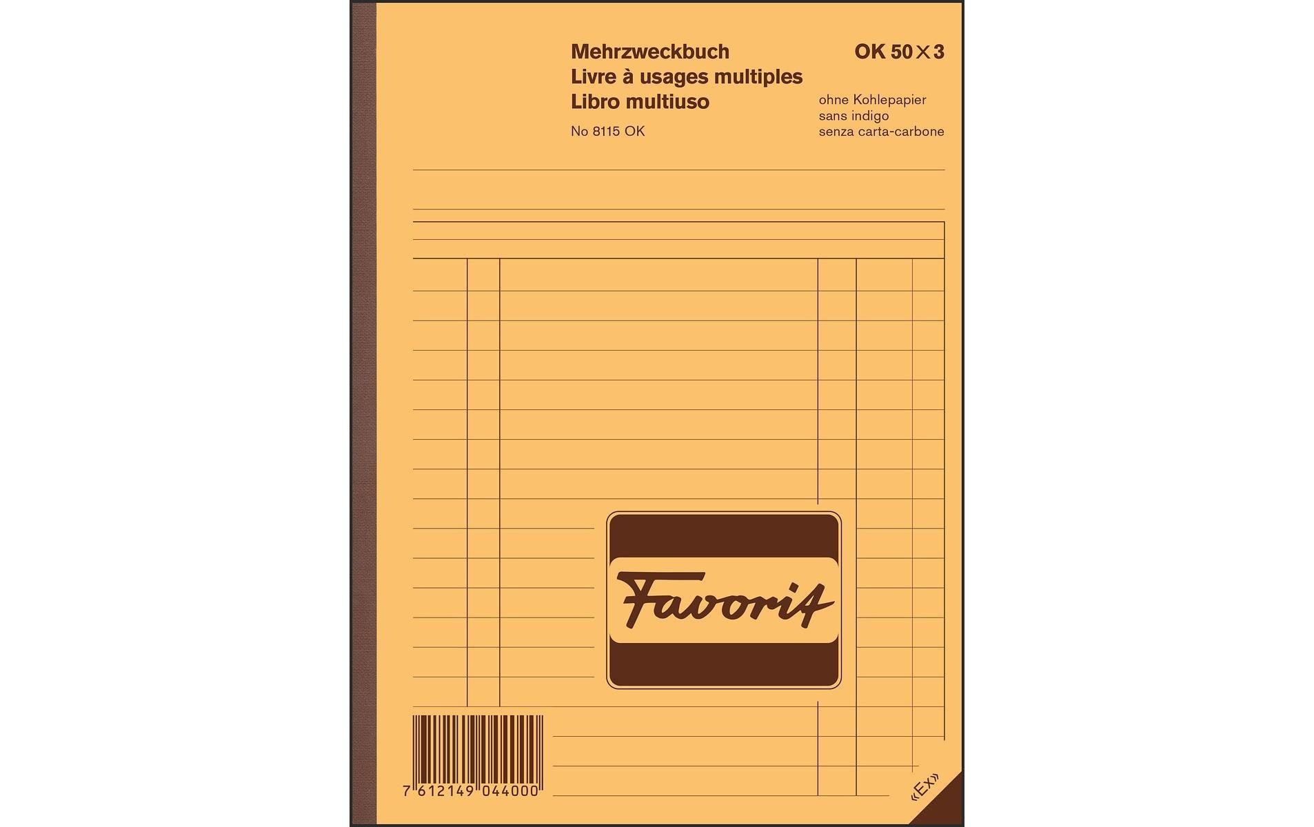 Favorit Durchschreibeblock 156 x 210 mm Mehrzweckbuch, 50 x 3 Blatt