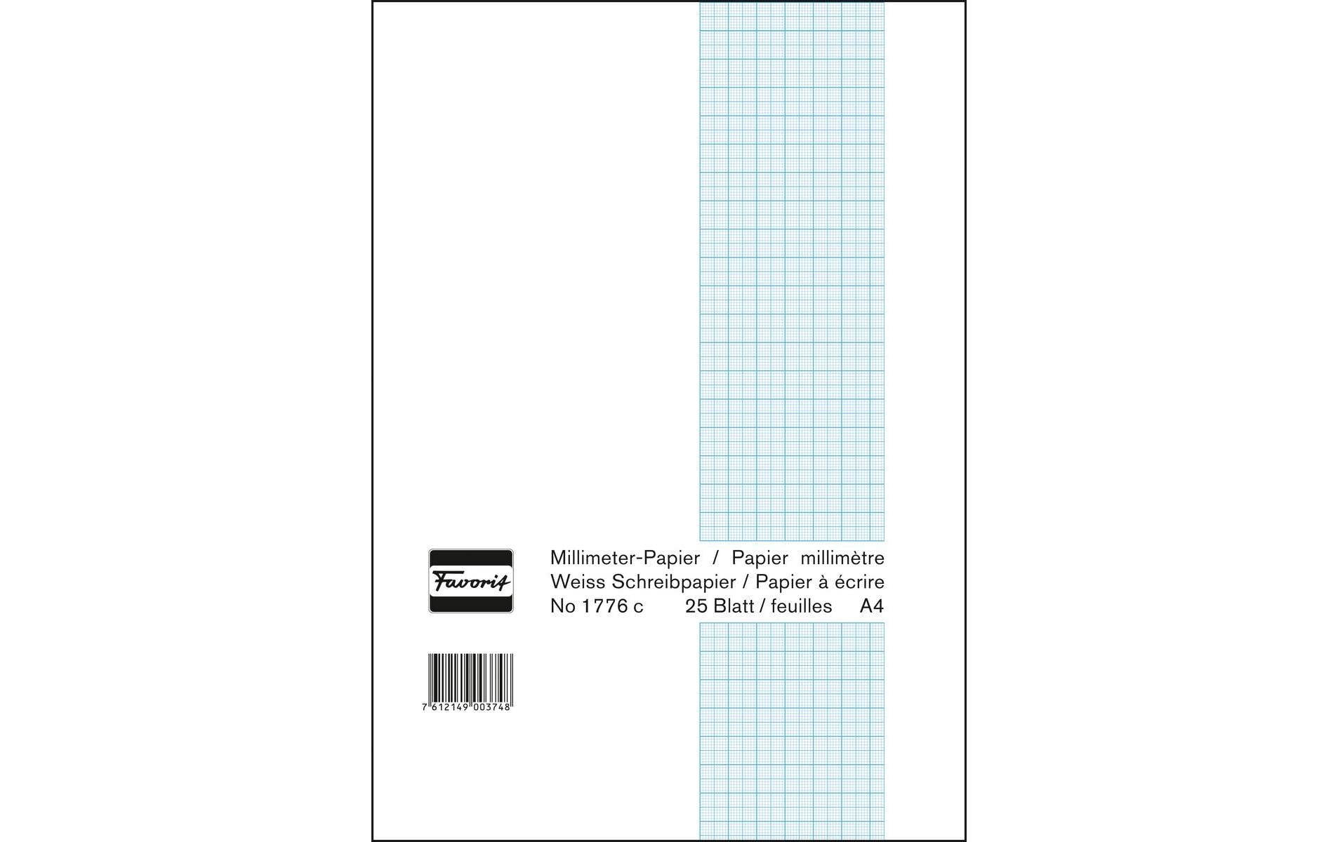 Favorit Notizblock 21 x 29.7 cm, 25 Blatt, Weiss/Blau