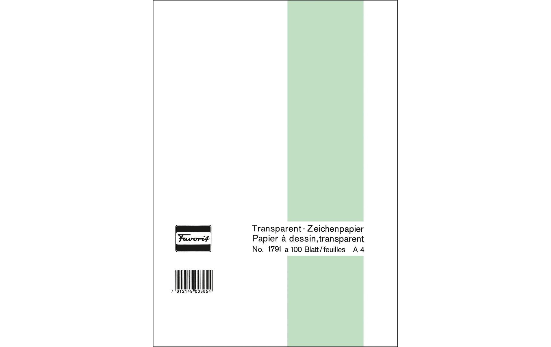 Favorit Zeichenpapier 65 g, 21 x 29.7 cm, 100 Blatt, Transparent