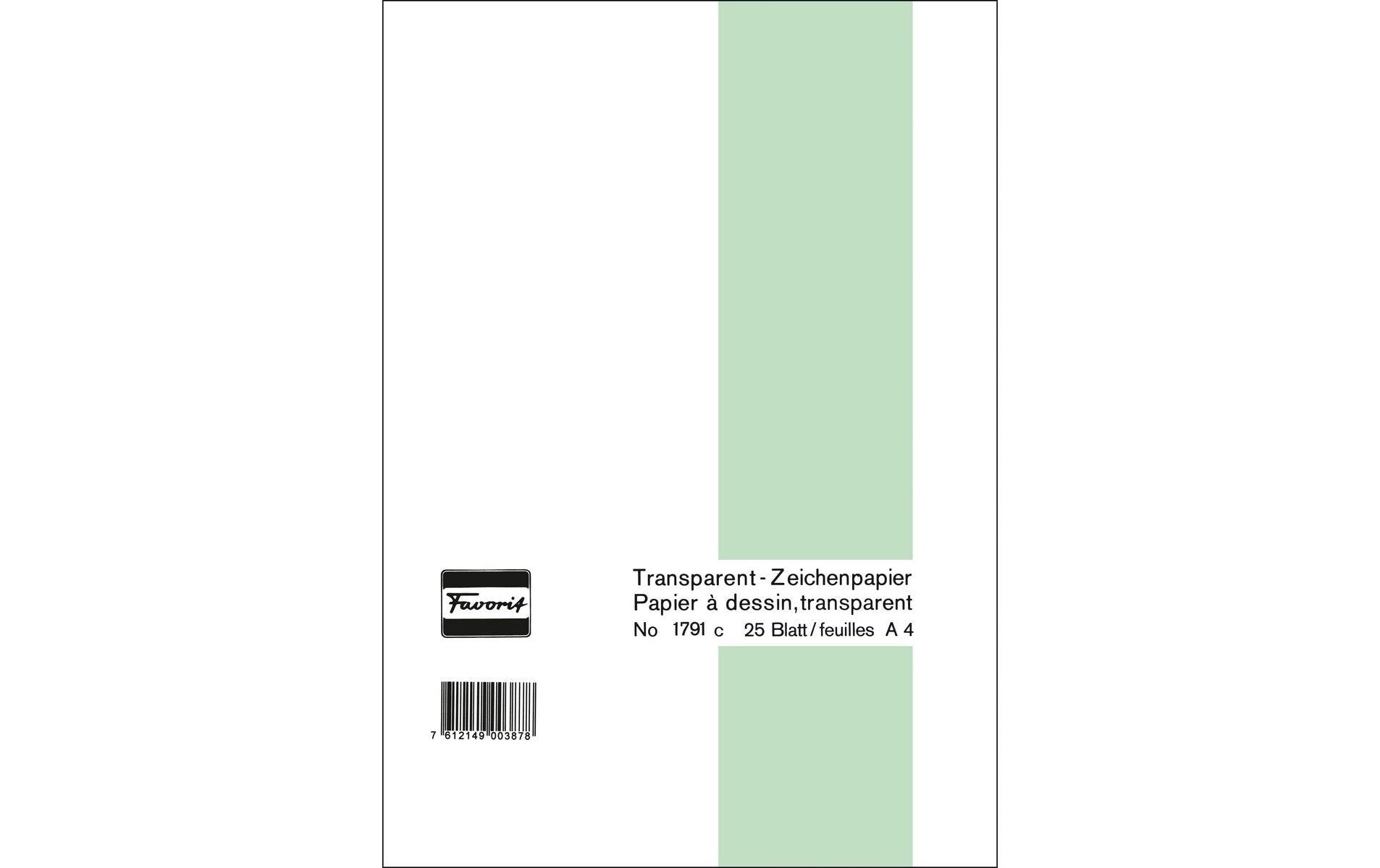 Favorit Zeichenpapier 65 g, 21 x 29.7 cm, 25 Blatt, Transparent