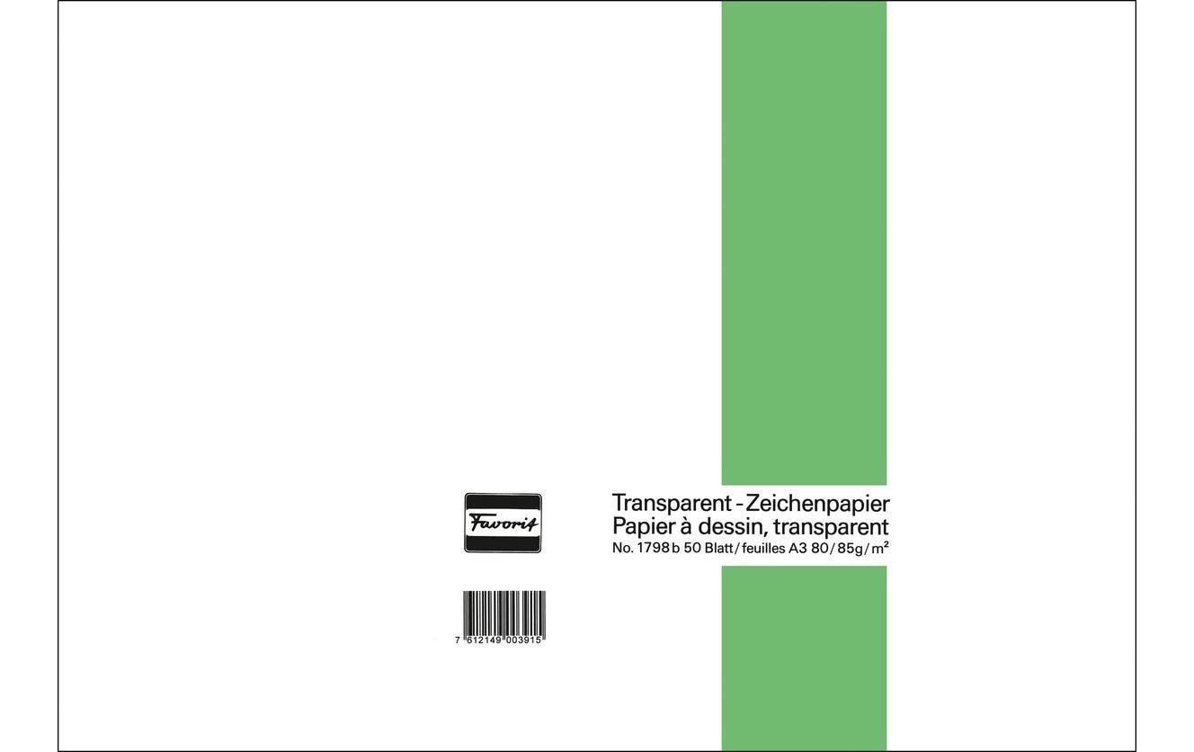 Favorit Zeichenpapier 80/85 g, 42 x 29.7 cm, 50 Blatt, Transparent