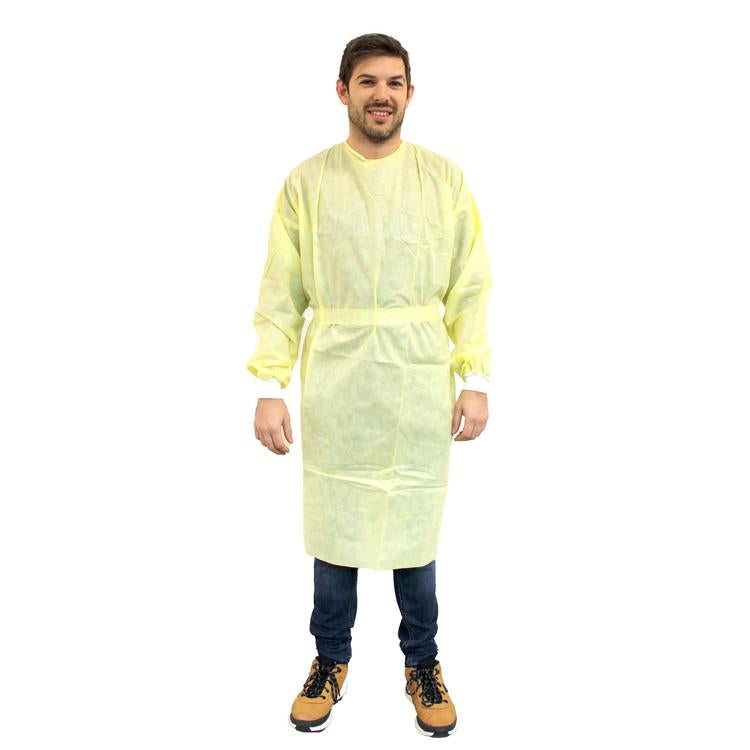 Isolations-Mantel sms gelb 35gm2, 150x115cm, Jersey + Velcro Nacken, antistatisc