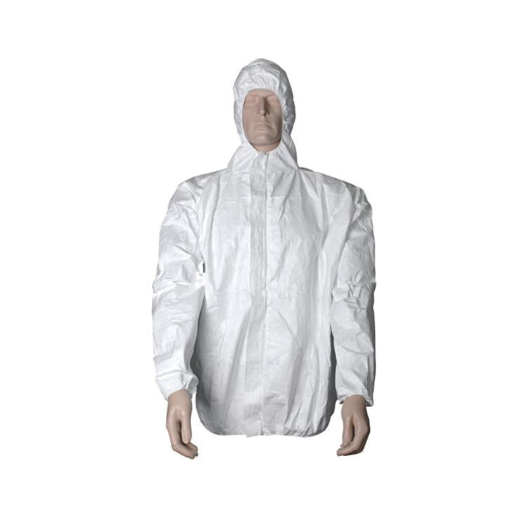 Tyvek 500 Jacke Modell M mit Kapuze, Reissverschluss Gummizug an Armabschlüssen