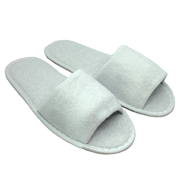 Slipper Standard 29cm weiss offen, Karton à 100 Paar 220gsm Frottee, Antislipsoh