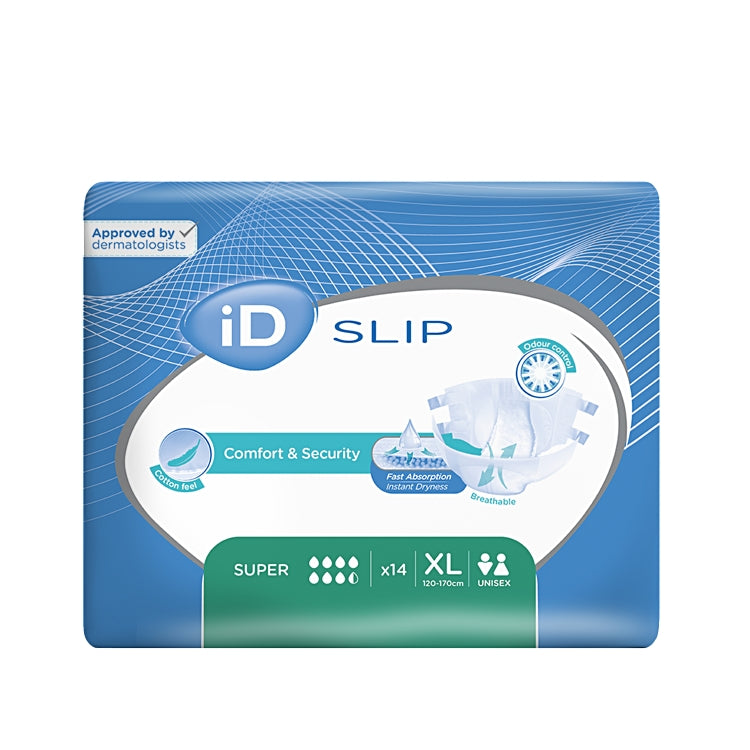 iD Slip Super XL 14 Stk / Beutel Grün 3800ml Taillienumfang 120-170 cm