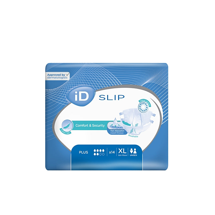 iD Slip Plus XL 14 Stk / Beutel Blau 3200ml Taillenumfang 120-170 cm