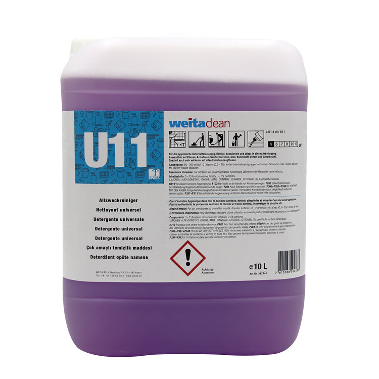U11 Allzweckreiniger 10L Kanister à 10 Liter mild, PH Wert 5