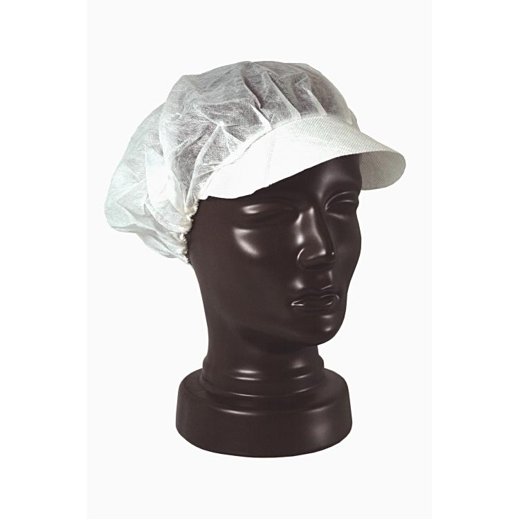 Highness C weiss Einweghaube aus Vliess weiss, mit Schild, 200 Stück