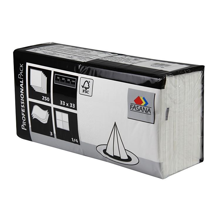 Servietten Fasana verschiedene Farben Pack à 250 Stück 33 x 33 cm 1/4 Falz 2 lag