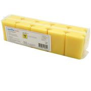Padschwamm 95x70x43mm, Griff Pack à 10 Stück, Schwamm gelb Scheuervlies weiss (k