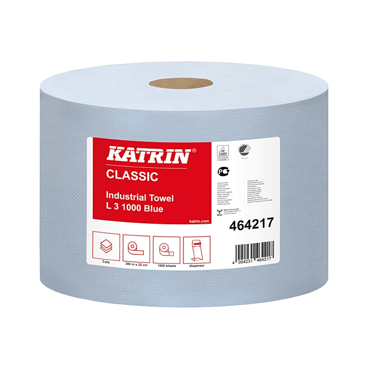 KATRIN Classic L 3 blau Sack à 2 Rollen à 360m 22.0 x 36 cm, 1000 Blatt