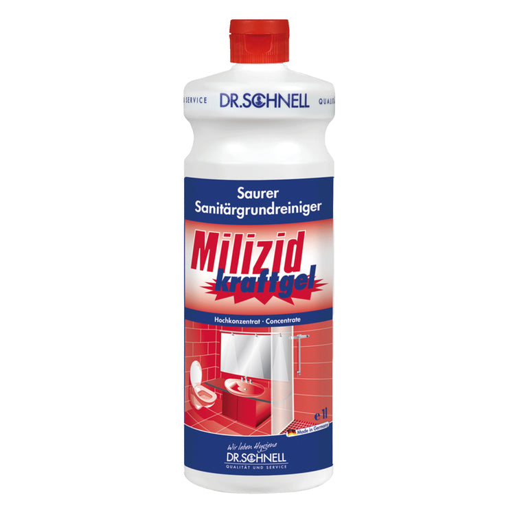 Milizid Kraftgel, Sanitär- Grundreiniger, Flasche à 1L 12 Flaschen à 1 Liter