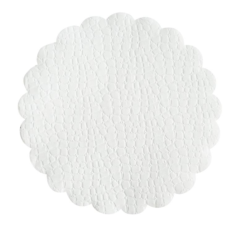 Plattenpapier Kroko rund 14 cm Pack à 500 Stück weiss, 53 gm2