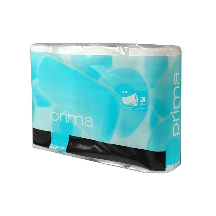 Haushaltrollen Venardo Prima Sack à 8x4 Rll, 50 Cps., Zell, H 26x22cm,hochweiss