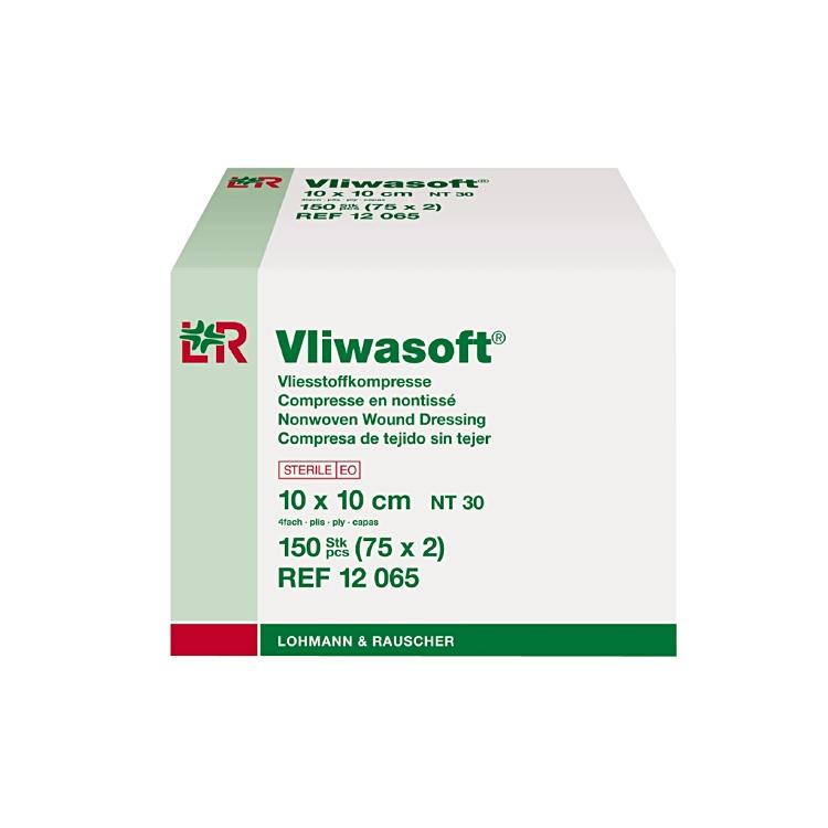 Vliwasoft 10x10cm steril/2 75 x 2 Stk. / Dispenser 4-fach