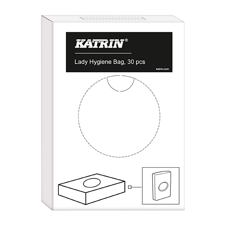 KATRIN Damenhygienebeutel Karton à 25 x 30 Beutel weiss, 20 mm x 88 mm x 125 mm