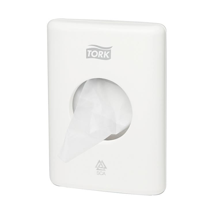 Hygienebeutelspender Tork B5,weiss, B 10 cm, H 14 cm, T 3.6 cm