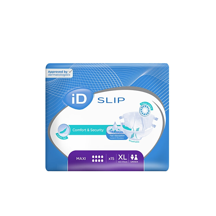 iD Slip Maxi XL 15 Stk / Beutel Violett 4500ml Taillienumfang 120-170 cm