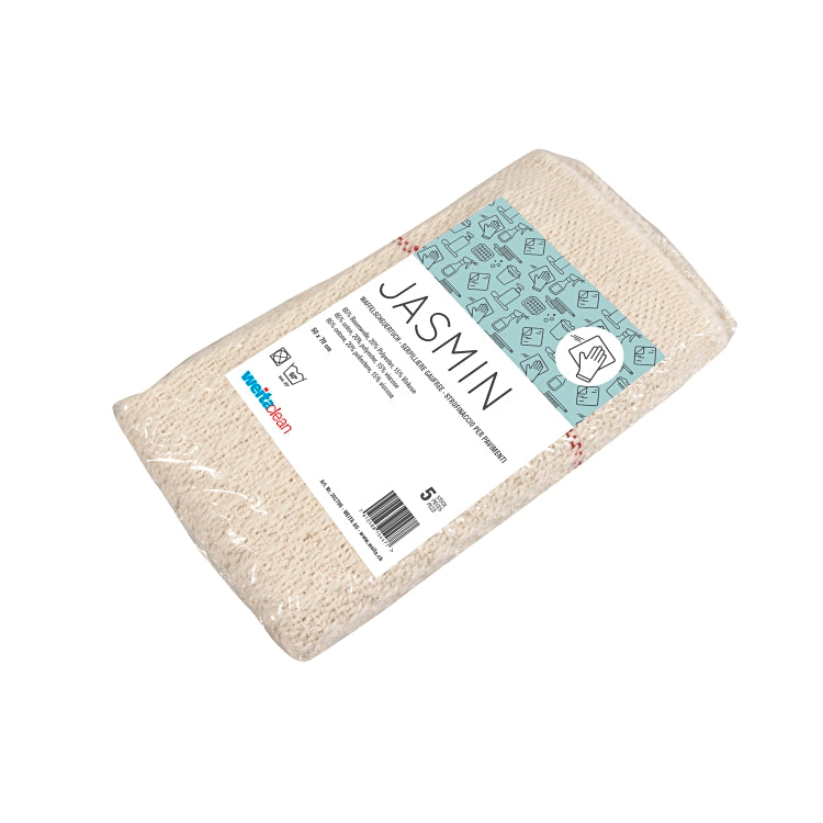 Jasmin Scheuertuch 50x70cm 5 Stk./Beutel, Waffeltuch, 125gr p Tuch, 65% Baumwoll