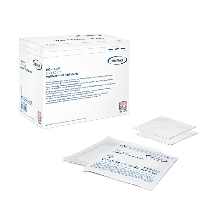 MaiMed VK Pad 7.5x7.5cm Wundkompresse, steril, nicht haftend, 100 x 1 Stk / Box